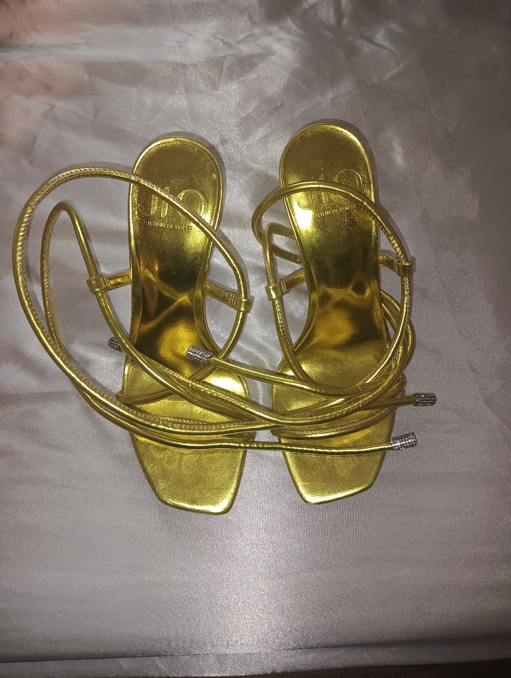 Gold Strappy Women's Sandals